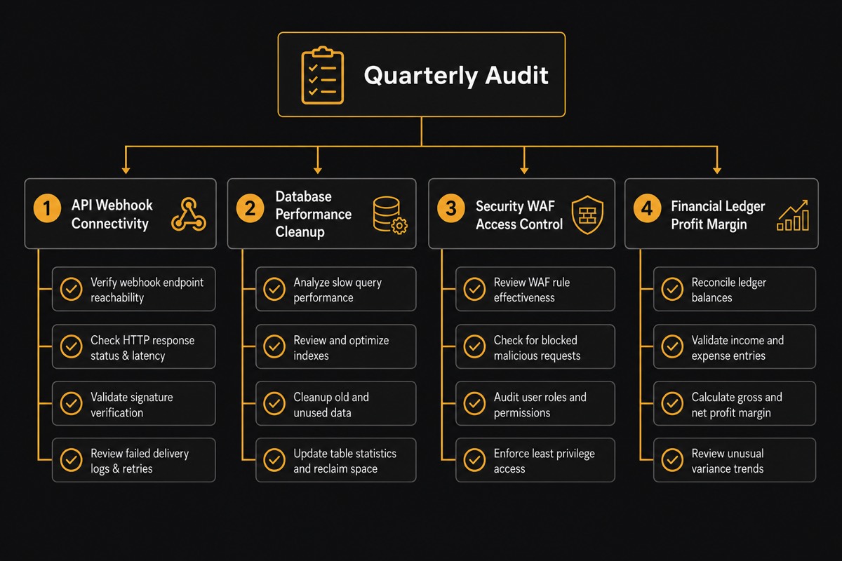 Quarterly WooCommerce system audit checklist