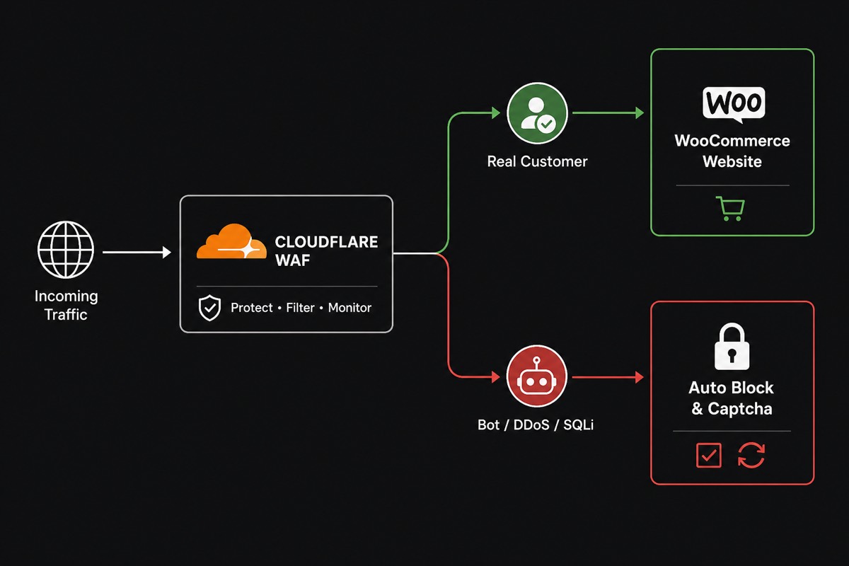 Cloudflare WAF allow vs block flow